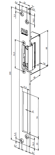 FAB 16 - 2448, 24V, reverzní elektrický otevírač